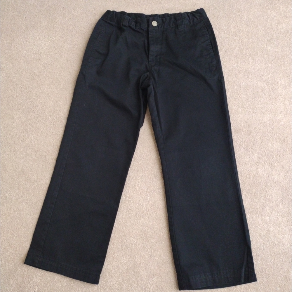 Cherokee‎ Ultimate Khaki Pants Boys 14 Black Adjustable Waist 100% Cotton School